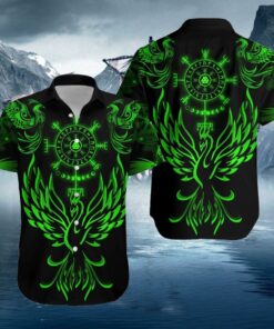 Viking Phoenix Vegvisir Hawaiian Shirt- For men and women - Fanshubus