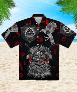 Viking Raven Tatoo Hawaiian Shirt