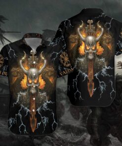 Viking Skull Hawaiian Shirt - For men and women - Fanshubus