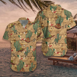 Vintage Cactus Hawaiian Shirt- For men and women - Fanshubus