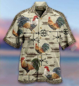 Weathervane Rooster Polyester Hawaiian Shirt- For men and women - Fanshubus