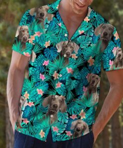 Weimaraner Tropical Blue Amazing Design Hawaiian Shirt- For men and women - Fanshubus