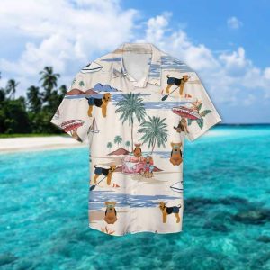 Welsh Terrier Summer Beach Hawaiian Shirt- For men and women - Fanshubus