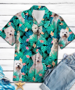 West Highland White Terrier Polyester Hawaiian Shirt- For men and women - Fanshubus