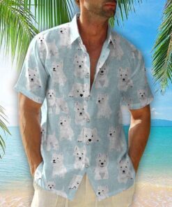 WESTIE CTV040796 HAWAIIAN SHIRT  -  Unique Beach Shirt - For Men and Women Fanshubus