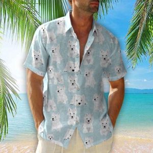 WESTIE CTV040796 HAWAIIAN SHIRT  -  Unique Beach Shirt - For Men and Women Fanshubus