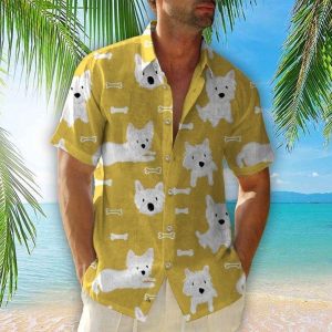WESTIE HAWAIIAN SHIRT 1  -  Unique Beach Shirt - For Men and Women Fanshubus