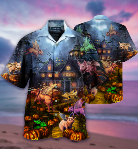 When Pigs Fly Halloween Hawaiian Shirt | For Men &amp; Women | Adult |- For men and women - Fanshubus