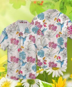 Wildflowers And Hummingbird 3D Full Print Hawaiian Shirt Shirt- For men and women - Fanshubus