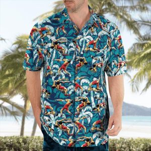 Wrestling Tropical Blue Hawaiian Shirt - For Men and Women Fanshubus