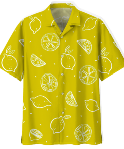 Yellow Fruit Lemon Hawaiian Shirt - For men and women - Fanshubus