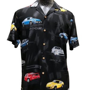 Z-Car Black Hawaiian Shirt Made In Hawaii -  Summer Shirt -  Beach Shirts - Fanshubus