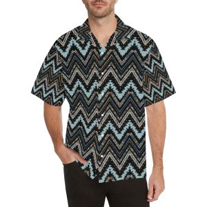 Zigzag Chevron African Afro Dashiki Adinkra Kente Men's All Over Print Hawaiian Shirt- For men and women - Fanshubus