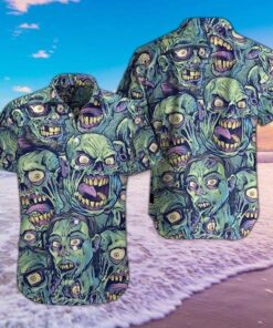 Zombie Hawaiians Green Awesome Design Hawaiian Shirt - For men and women - Fanshubus