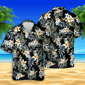 Black Floral 3d Hawaii Shirt, Fathers Day Gift