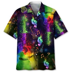 Guitar Color Hawaiian Shirt