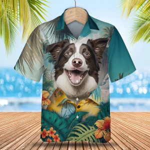 Border Collie AI - 3D Tropical Hawaiian Shirt