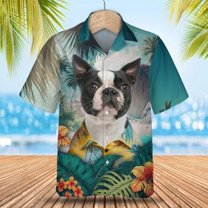 Boston Terrier - 3D Tropical Hawaiian Shirt