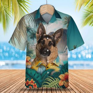 German Shepherd Dog - 3D Tropical Hawaiian Shirt