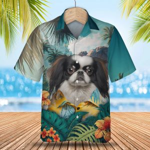 Japanese Chin - 3D Tropical Hawaiian Shirt