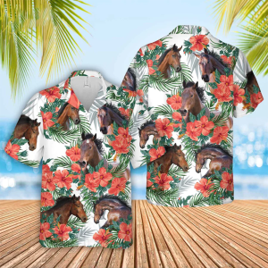 Horse Hawaiian Flowers Hawaiian Shirt