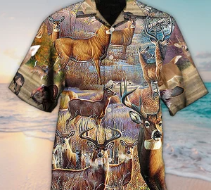 Unisex 3D Hunting Cool Style Hawaiian Shirt For