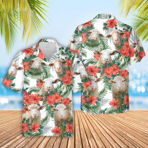 Sheep Hawaiian Flowers Hawaiian Shirt