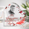 Custom Heart Shaped Acrylic Memorial Plaque, Custom Photo Red Butterflies Plaque Gift For Him Her Who Lost