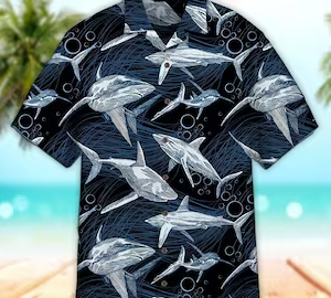 Unisex 3D Underwater Marine Fish Pattern Blue Hawaiian Shirt Limited Edition, Aloha Hawaiian Shirt Short Sleeve Hawaiian