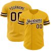 Custom Gold Brown-White Authentic Baseball Jersey