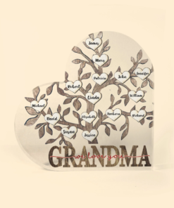 Grandma We Love You Personalized Heart Shaped Acrylic Plaque Heartwarming, Mother's Day Gift For Grandma, Nana