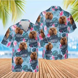 Highland Blue Hibiscus Hawaiian Shirt