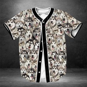 Alaskan Malamute Baseball Tee Jersey Shirts 3D