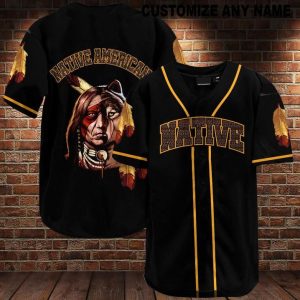Amazing Native American Chief Baseball Tee Jersey Shirt Printed 3D