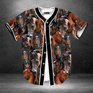 Arabian Horse Baseball Tee Jersey Shirts 3D