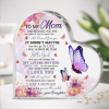 To My Mom I Am Because You Are Butterfly Custom Heart Acrylic Plaque Gift For Mom, Mother's Day Gift