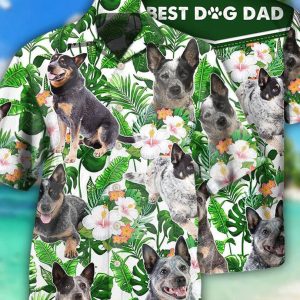 Australian Cattle Dog Tropical Floral, Tailor-Made Animal Aloha Shirt, Hawaii Shirt Party Summer, Hawaiian Set Gift, Gift For Lover Animal.