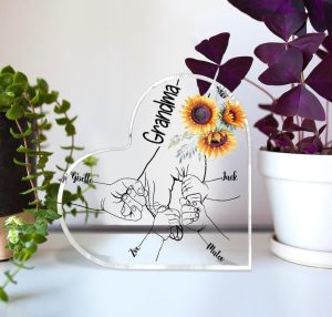 Personalized Grandma Acrylic Plaque, Mothers Day Grandma Gnomes Desk Decoration, Custom Grandma Desk Decor, House Decor Gifts for Grandma