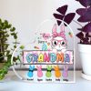 Personalized Easter Grandma Peeps Acrylic Plaque, Custom Nana Bunny with Grandkids, Easter Day House Decoration, Christian Easter Gifts