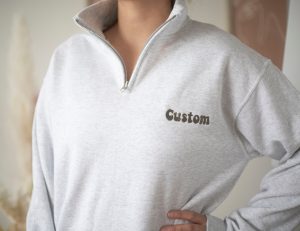 Custom Quarter Zip Sweatshirt, Custom Embroidered  Quarter Zip Unisex Sweatshirt, Monogrammed Bridesmaid Gifts, Mother's Day Gifts