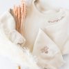 Custom Collar and Sleeve Embroidered Sweatshirt, Embroidered Mom Grandmother Sweatshirt with Kids Names Kids Names, Personalized Embroidered