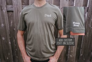 Embroidered Dad Shirt, Gift for Dad, Kids Names Sleeve, Personalized Dad Shirt, Dad embroidered sweatshirt, Father's Day Gift, Men 206
