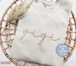 Embroidered Gigi Sweatshirt, Grandma Sweatshirt Embroidered, Custom Grandma Crewneck, Mother's Day Gift, Christmas Gift, Mimi, Women 105