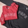 Personalized Mama Papa Embroidered Sweatshirt With Kids Names On Sleeve, Custom Matching Dad & Mom Embroidery Hoodie, Happy Mothers Day Gift