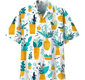 Gifury Gardening Hawaii Shirt Gardening Plants Pots Pattern Aloha Shirt Gardening Hawaiian Shirt