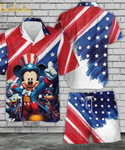 Disney Hawaiian Shirt Set | Independence Day Hawaiian Style | Unisex Hawaiian Set | July 7th Hawaiian Style