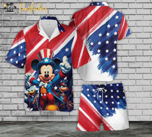 Disney Hawaiian Shirt Set | Independence Day Hawaiian Style | Unisex Hawaiian Set | July 7th Hawaiian Style
