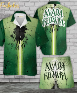 Avada Kedavra Spell Hawaiian Shirt Set | Harry Potter Hawaiian Style | Unisex Hawaiian Set | Movie Hawaiian Style