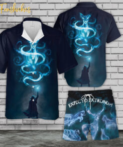 Expecto Patronum Spell Hawaiian Shirt Set | Harry Potter Hawaiian Style | Unisex Hawaiian Set | Movie Hawaiian Style