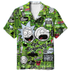 Rick and Morty Hawaii Shirt Rick And Morty Pattern Aloha Shirt Green Unisex Adults New Release
